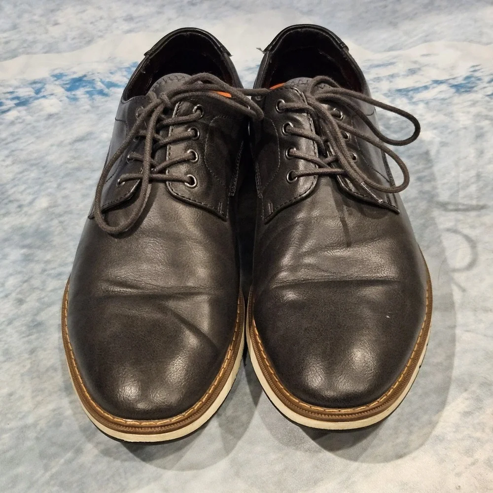 Men's Black Lace Up Dress Shoes Size 11.5 Casual Oxford Comfort Work Office
